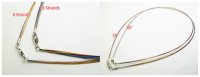 16"- 6 Strands Multi Color Steel Wire Necklace w/ 925 Sliver Cla